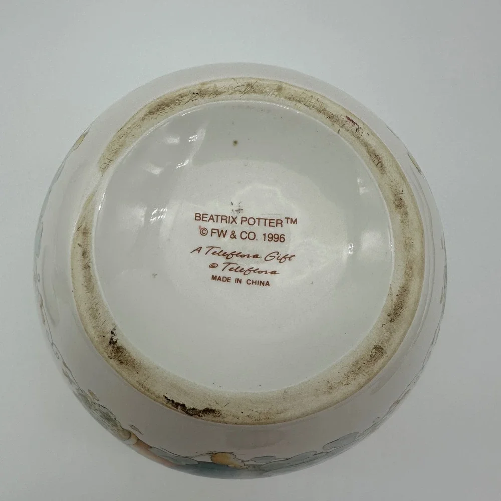 Beatrix Potter Peter Rabbit Egg Cookie Jar Teleflora 1996 Vintage Canister
